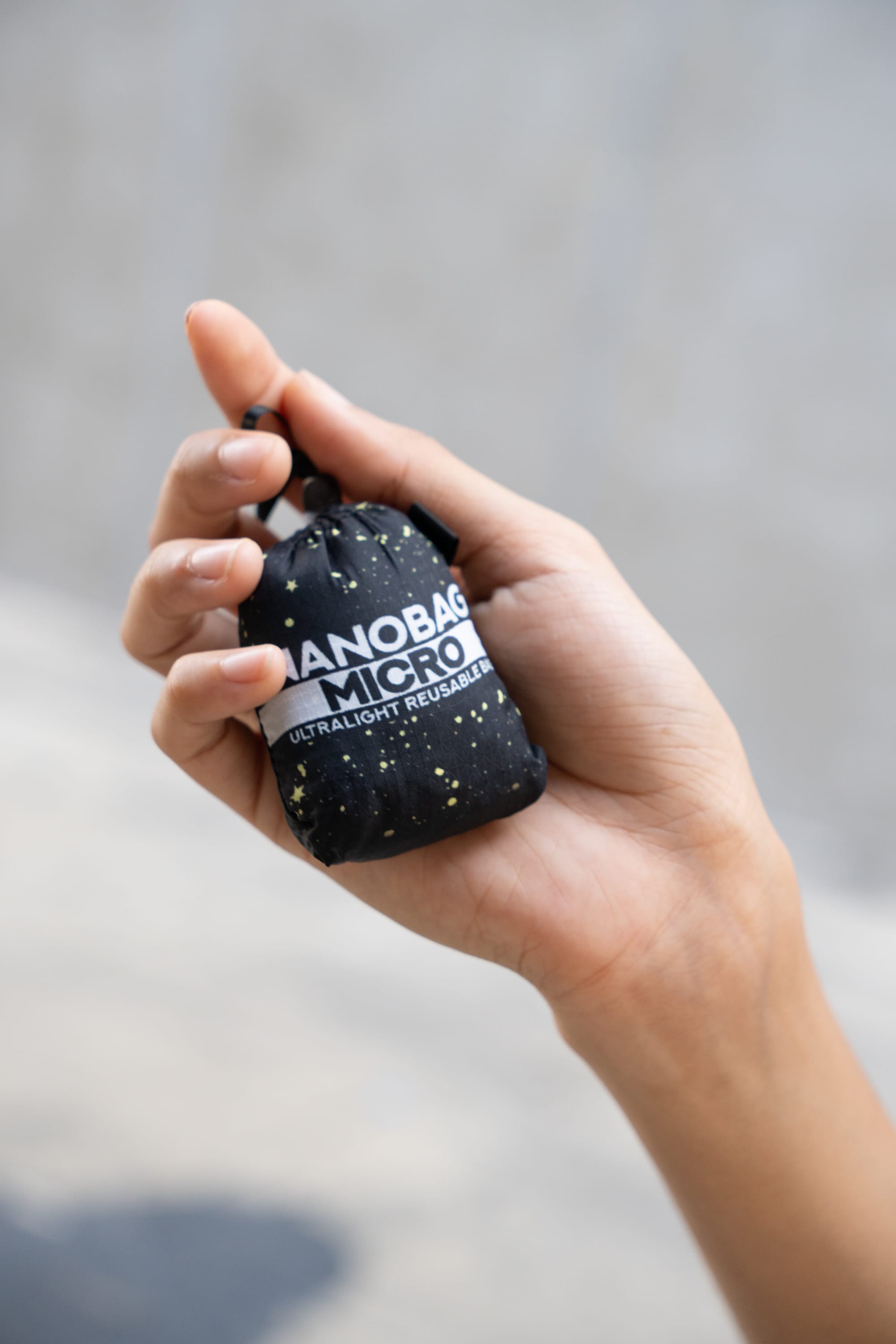 black sparkle patterned foldable small tote bag