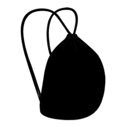 black foldable drawstring travel backpack