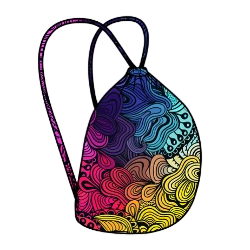 colorful patterned foldable travel drawstring backpack