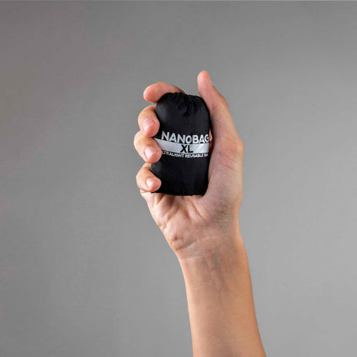 black foldable travel tote