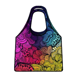 colorful floral foldable travel tote bag