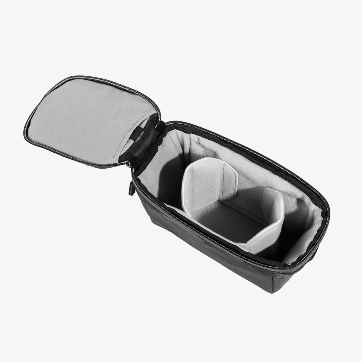 opened black peak design camera cube x-small