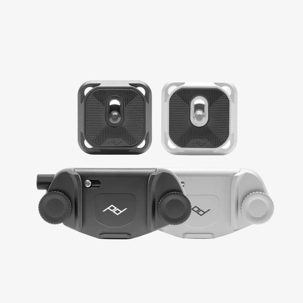 black and silver peak design capture clip with mount