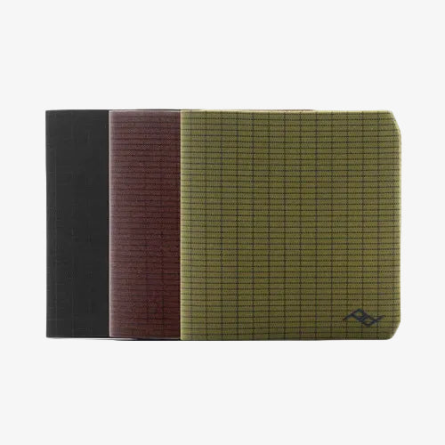 three peak design everyday billfold wallet kelp, eclipse, black