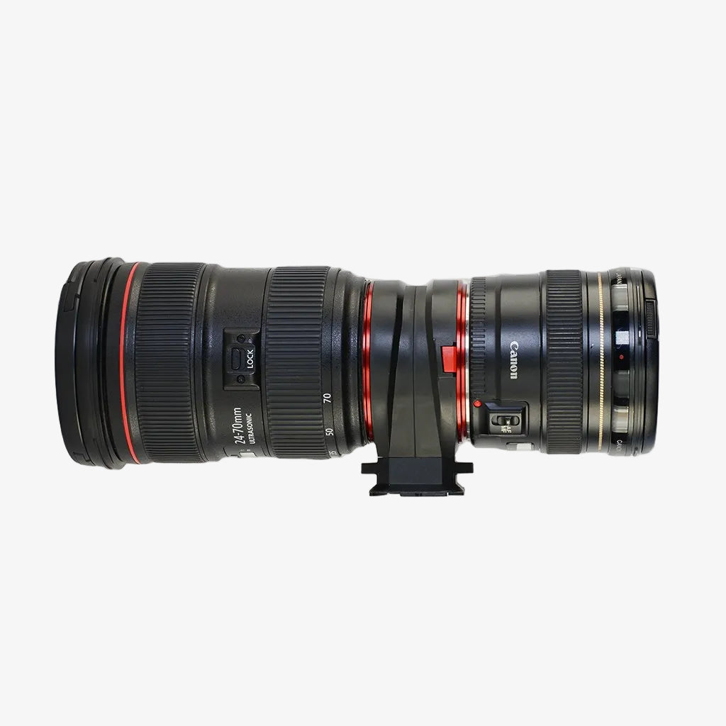 peak design lens kit attached to lens