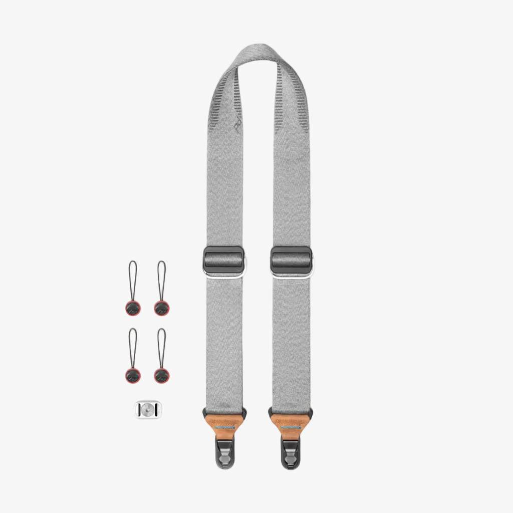 peak design slide strap ash with four anchor links and an anchor mount