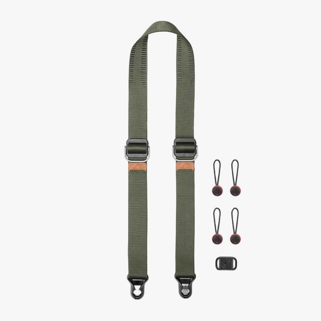 sage peak design slide lite strap with four anchor links and an anchor mount