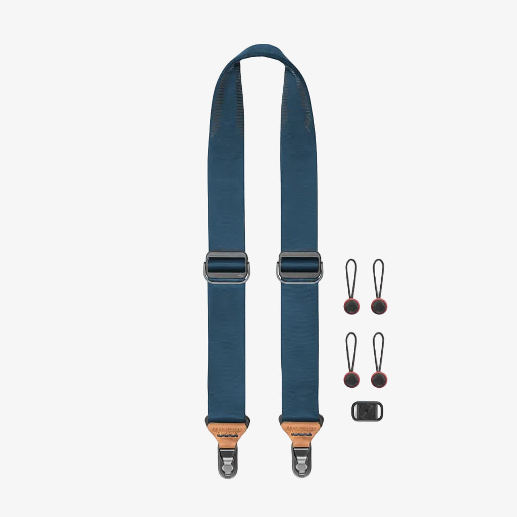peak design slide strap midnight with four anchor links and an anchor mount