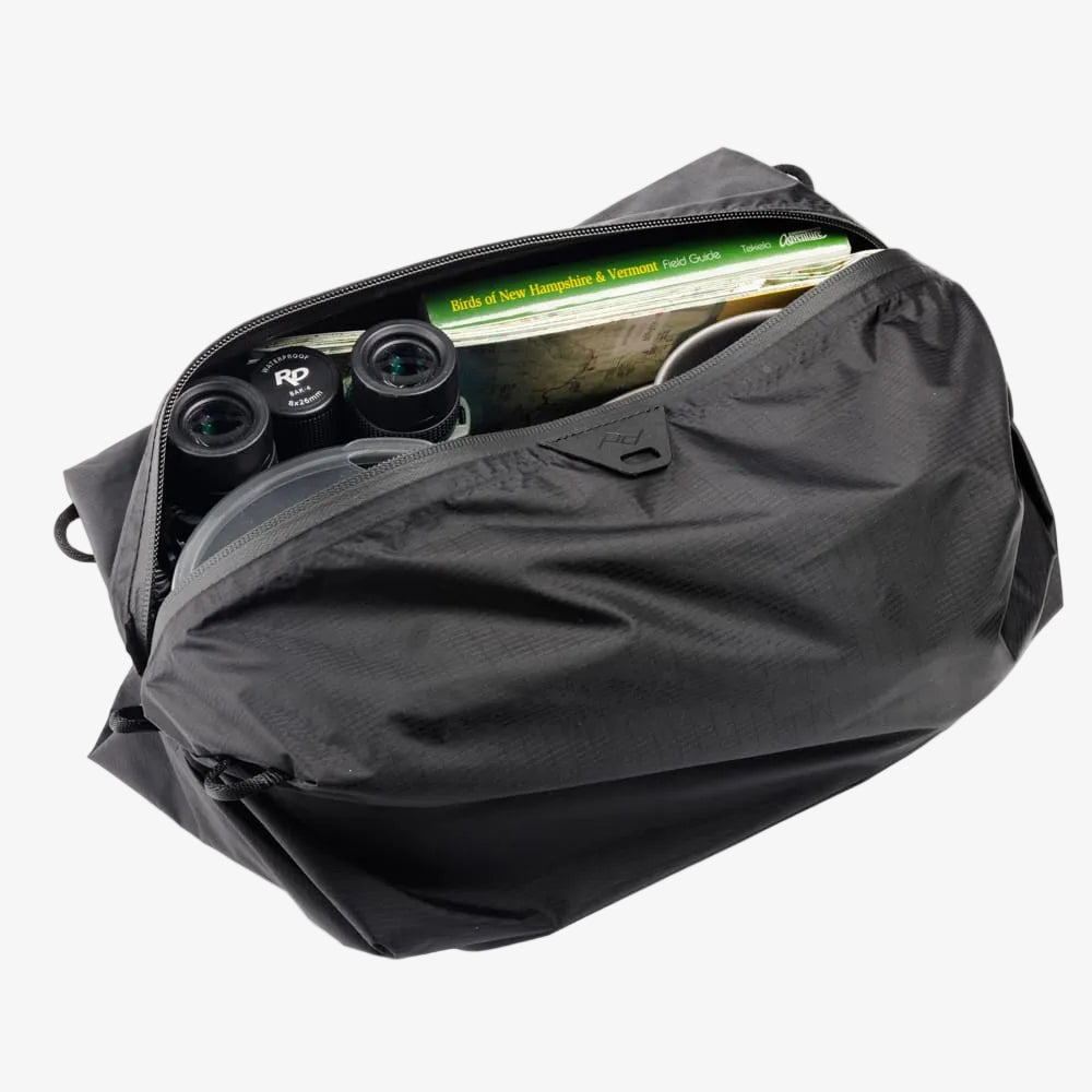 opened black peak design ultralight packing cube small fabric