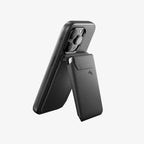 black peak design mobile wallet stand on everyday case