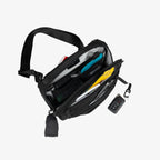 Black Toshi 5-liter shoulder bag open compartment