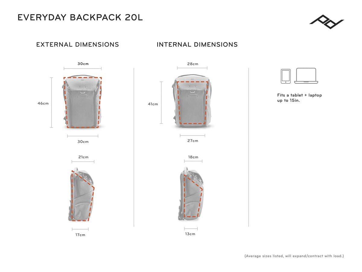 Everyday Backpack 20 Dimensions