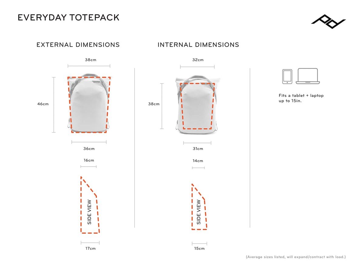 Everyday Totepack Dimensions